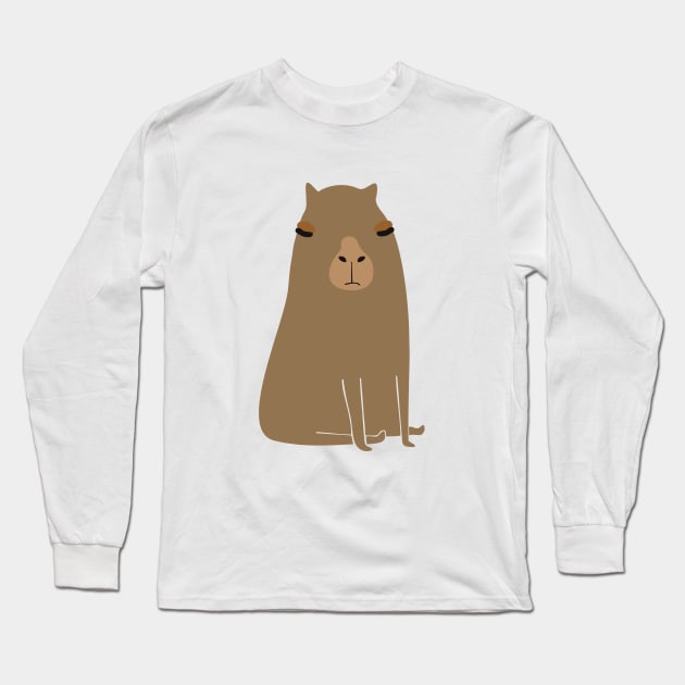 Fat capybara Long Sleeve T-Shirt by grekhov
